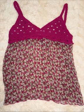 intimissimi Fuchsia Crochet-Trim Floral Camisole